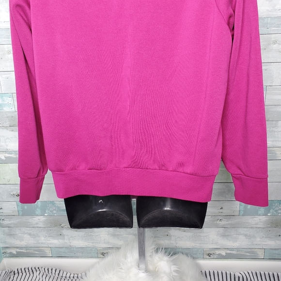 Adidas Three Stripe Purple Pink Crew Neck Sweater - Picture 2 of 9